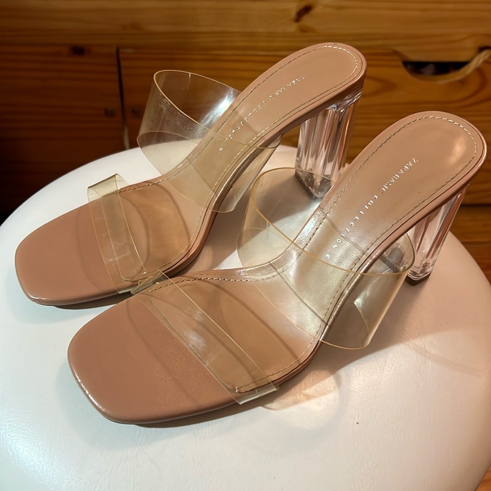 Zara clear strap heels